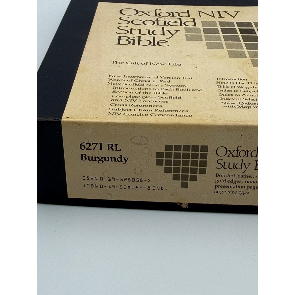 Oxford NIV Scofield Study Bible Burgundy New Scofield Study System 1984 Indexed - Picture 13 of 14